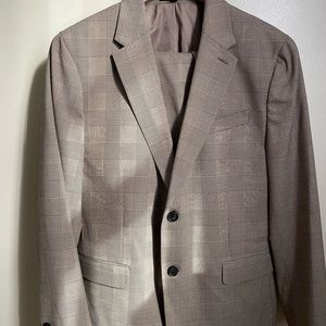 Banana Republic Factory Brown Plaid Suit